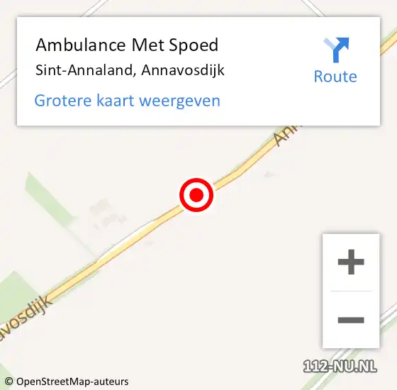 Locatie op kaart van de 112 melding: Ambulance Met Spoed Naar Sint-Annaland, Annavosdijk op 9 december 2019 08:36