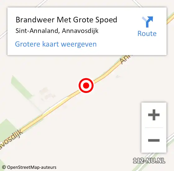 Locatie op kaart van de 112 melding: Brandweer Met Grote Spoed Naar Sint-Annaland, Annavosdijk op 9 december 2019 08:37