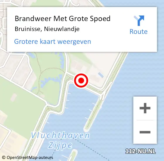 Locatie op kaart van de 112 melding: Brandweer Met Grote Spoed Naar Bruinisse, Nieuwlandje op 9 december 2019 10:13