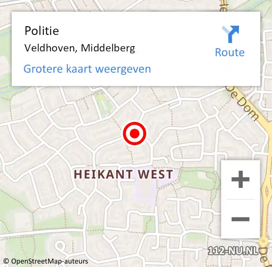Locatie op kaart van de 112 melding: Politie Veldhoven, Middelberg op 9 december 2019 11:54