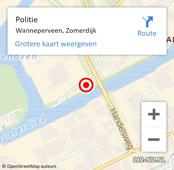 Locatie op kaart van de 112 melding: Politie Wanneperveen, Zomerdijk op 9 december 2019 13:30