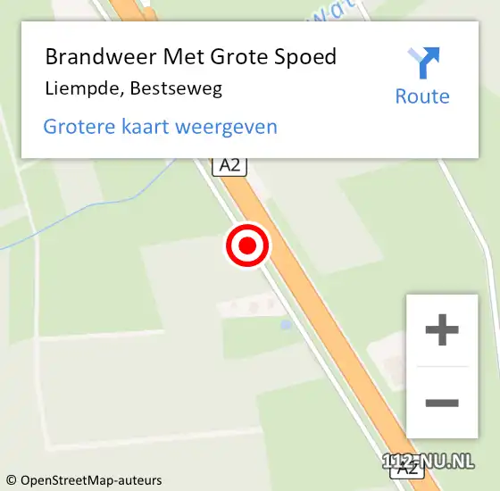 Locatie op kaart van de 112 melding: Brandweer Met Grote Spoed Naar Liempde, Bestseweg op 9 december 2019 14:02