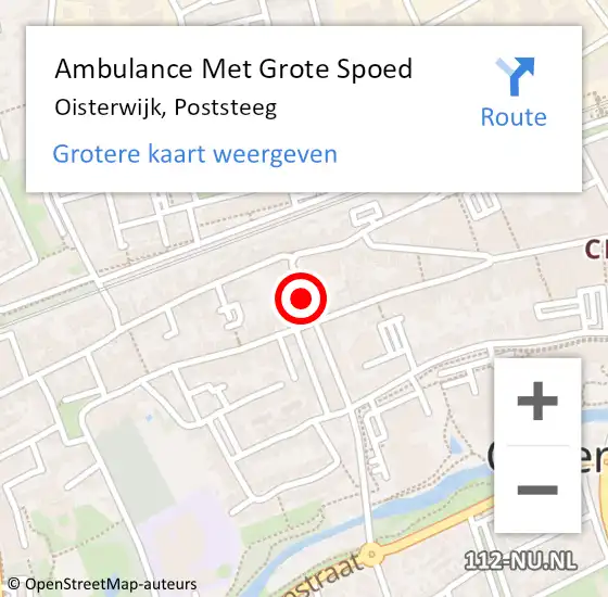 Locatie op kaart van de 112 melding: Ambulance Met Grote Spoed Naar Oisterwijk, Poststeeg op 9 december 2019 14:40