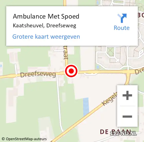 Locatie op kaart van de 112 melding: Ambulance Met Spoed Naar Kaatsheuvel, Dreefseweg op 9 december 2019 17:02