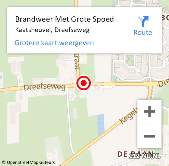 Locatie op kaart van de 112 melding: Brandweer Met Grote Spoed Naar Kaatsheuvel, Dreefseweg op 9 december 2019 17:02