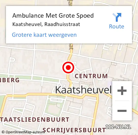 Locatie op kaart van de 112 melding: Ambulance Met Grote Spoed Naar Kaatsheuvel, Raadhuisstraat op 9 december 2019 17:07