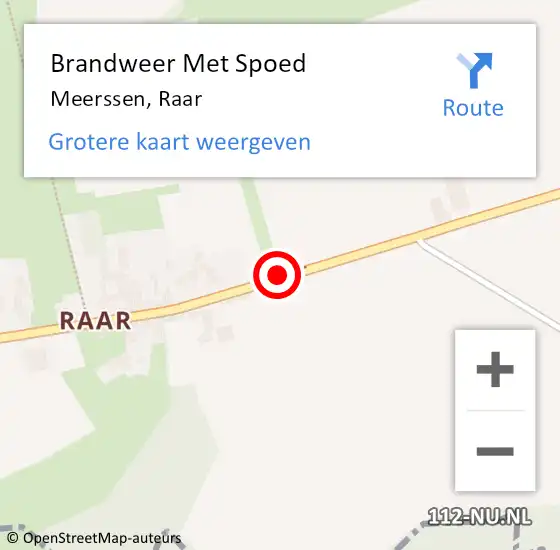 Locatie op kaart van de 112 melding: Brandweer Met Spoed Naar Meerssen, Raar op 9 december 2019 17:22