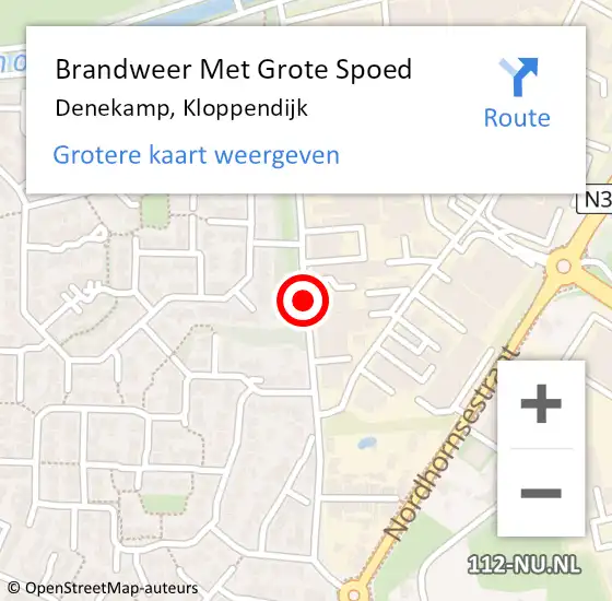 Locatie op kaart van de 112 melding: Brandweer Met Grote Spoed Naar Denekamp, Kloppendijk op 9 december 2019 19:46