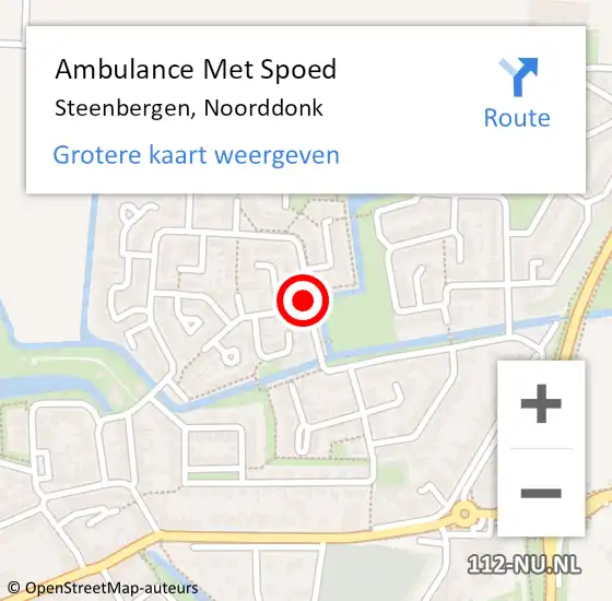 Locatie op kaart van de 112 melding: Ambulance Met Spoed Naar Steenbergen, Noorddonk op 9 december 2019 23:11