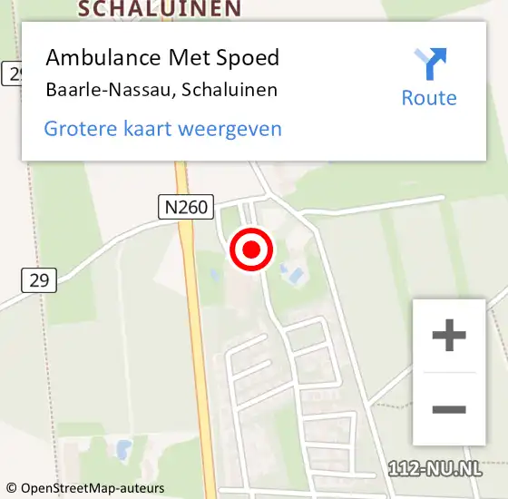 Locatie op kaart van de 112 melding: Ambulance Met Spoed Naar Baarle-Nassau, Schaluinen op 10 december 2019 05:34
