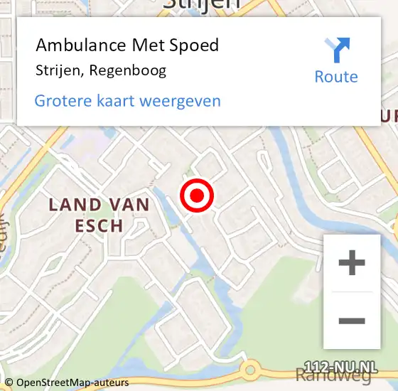 Locatie op kaart van de 112 melding: Ambulance Met Spoed Naar Strijen, Regenboog op 10 december 2019 06:24