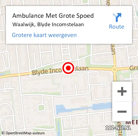 Locatie op kaart van de 112 melding: Ambulance Met Grote Spoed Naar Waalwijk, Blyde Incomstelaan op 10 december 2019 11:01