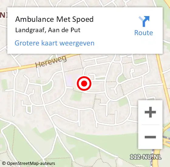 Locatie op kaart van de 112 melding: Ambulance Met Spoed Naar Landgraaf, Aan de Put op 22 april 2014 13:08