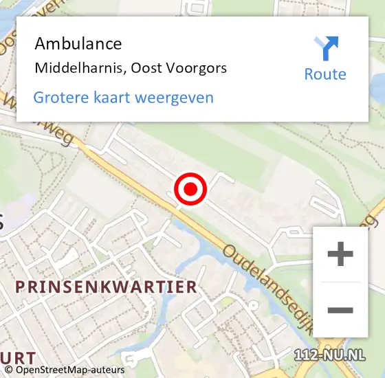Locatie op kaart van de 112 melding: Ambulance Middelharnis, Oost Voorgors op 10 december 2019 13:23