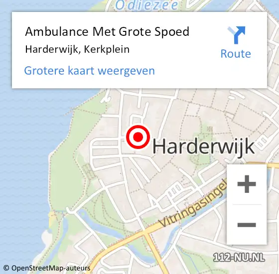 Locatie op kaart van de 112 melding: Ambulance Met Grote Spoed Naar Harderwijk, Kerkplein op 10 december 2019 14:17