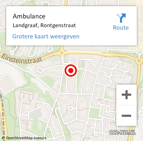 Locatie op kaart van de 112 melding: Ambulance Landgraaf, Rontgenstraat op 22 april 2014 13:35