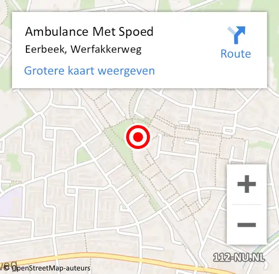 Locatie op kaart van de 112 melding: Ambulance Met Spoed Naar Eerbeek, Werfakkerweg op 10 december 2019 15:42