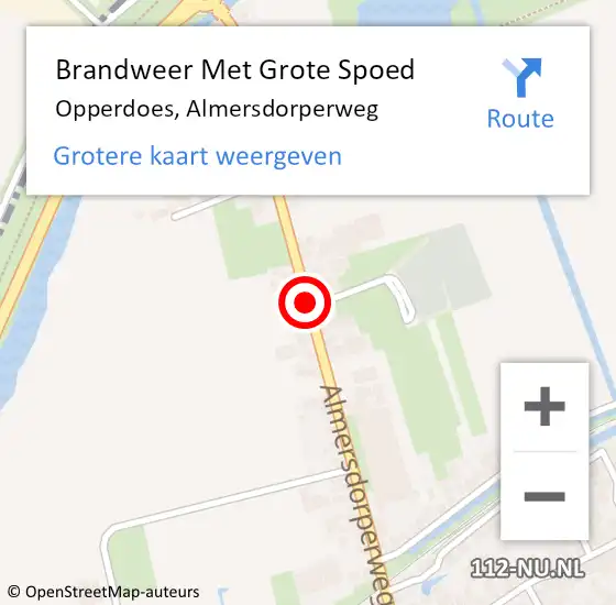 Locatie op kaart van de 112 melding: Brandweer Met Grote Spoed Naar Opperdoes, Almersdorperweg op 10 december 2019 18:21