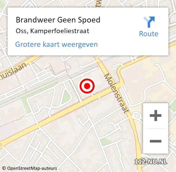 Locatie op kaart van de 112 melding: Brandweer Geen Spoed Naar Oss, Kamperfoeliestraat op 10 december 2019 18:42