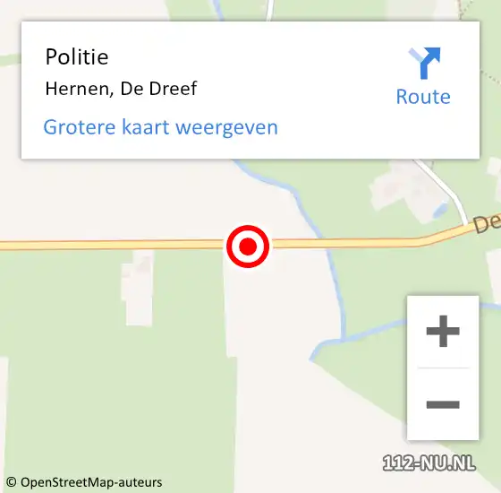 Locatie op kaart van de 112 melding: Politie Hernen, De Dreef op 10 december 2019 21:49