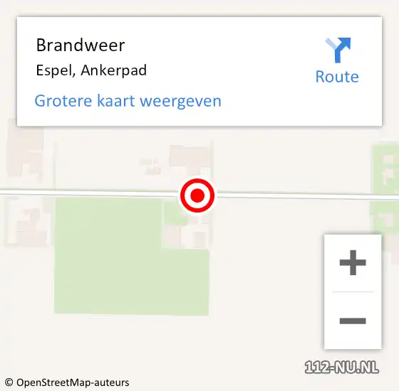 Locatie op kaart van de 112 melding: Brandweer Espel, Ankerpad op 10 december 2019 23:26