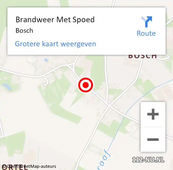 Locatie op kaart van de 112 melding: Brandweer Met Spoed Naar Bosch op 11 december 2019 00:14