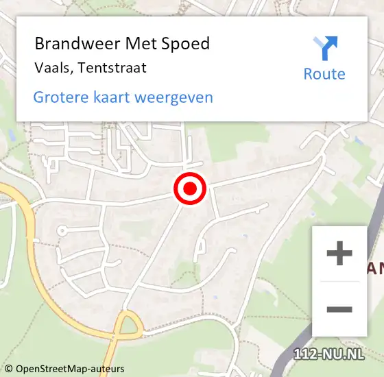 Locatie op kaart van de 112 melding: Brandweer Met Spoed Naar Vaals, Tentstraat op 11 december 2019 00:38