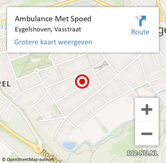 Locatie op kaart van de 112 melding: Ambulance Met Spoed Naar Eygelshoven, Vasstraat op 22 april 2014 14:22