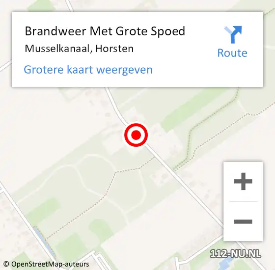 Locatie op kaart van de 112 melding: Brandweer Met Grote Spoed Naar Musselkanaal, Horsten op 11 december 2019 06:36