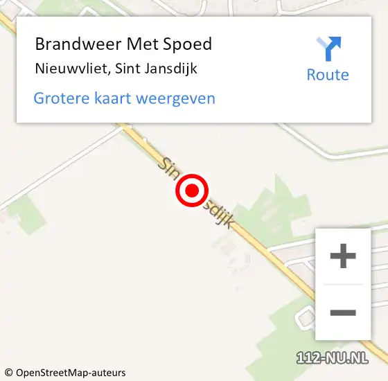 Locatie op kaart van de 112 melding: Brandweer Met Spoed Naar Nieuwvliet, Sint Jansdijk op 11 december 2019 07:20