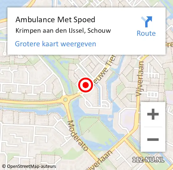 Locatie op kaart van de 112 melding: Ambulance Met Spoed Naar Krimpen aan den IJssel, Schouw op 11 december 2019 07:48