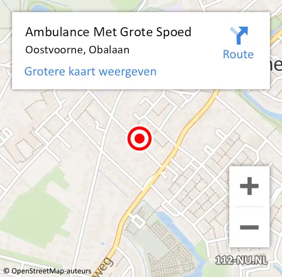 Locatie op kaart van de 112 melding: Ambulance Met Grote Spoed Naar Oostvoorne, Obalaan op 11 december 2019 08:50