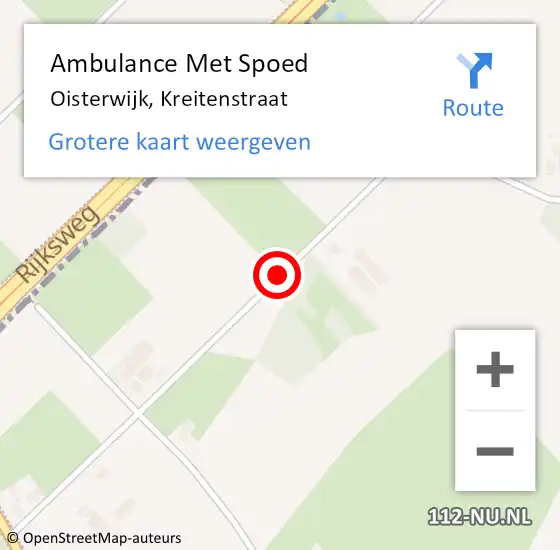 Locatie op kaart van de 112 melding: Ambulance Met Spoed Naar Oisterwijk, Kreitenstraat op 11 december 2019 08:54