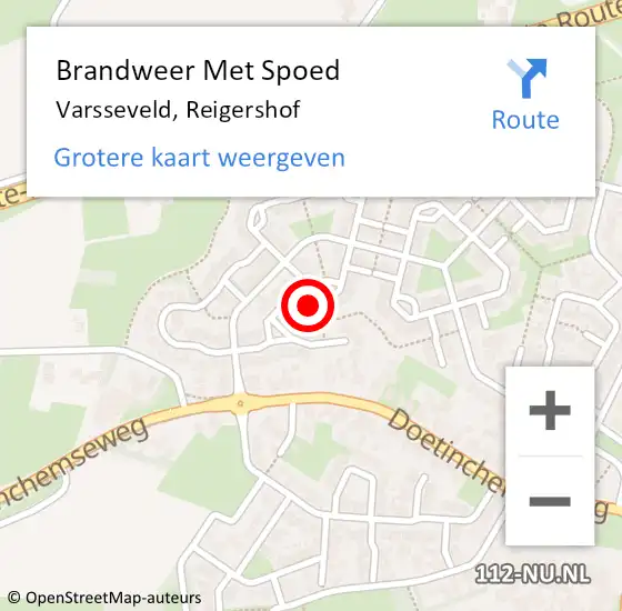 Locatie op kaart van de 112 melding: Brandweer Met Spoed Naar Varsseveld, Reigershof op 22 april 2014 14:35