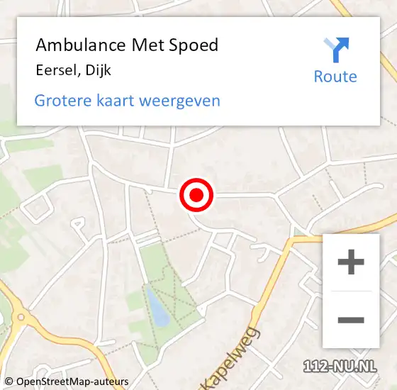Locatie op kaart van de 112 melding: Ambulance Met Spoed Naar Eersel, Dijk op 11 december 2019 11:00