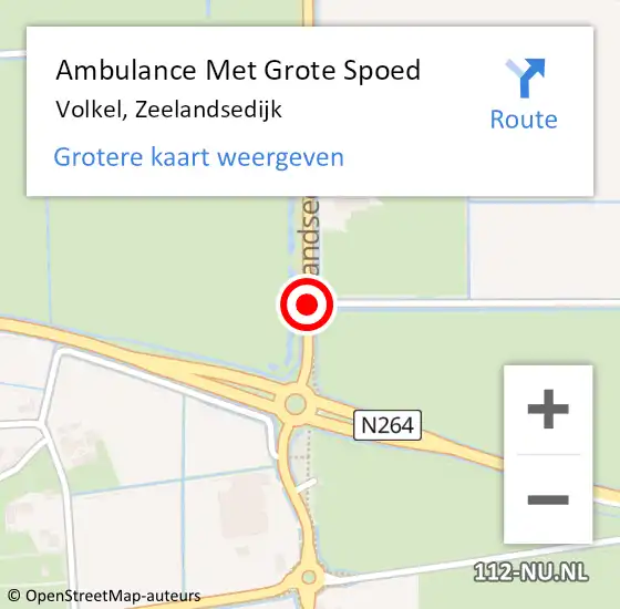 Locatie op kaart van de 112 melding: Ambulance Met Grote Spoed Naar Volkel, Zeelandsedijk op 11 december 2019 11:03