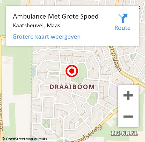 Locatie op kaart van de 112 melding: Ambulance Met Grote Spoed Naar Kaatsheuvel, Maas op 11 december 2019 11:16
