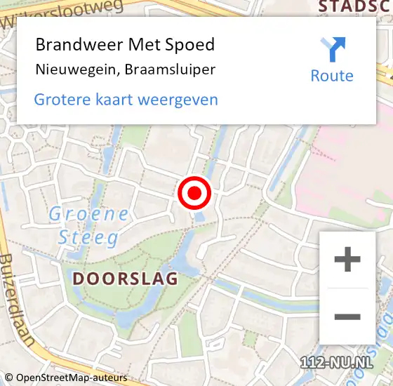 Locatie op kaart van de 112 melding: Brandweer Met Spoed Naar Nieuwegein, Braamsluiper op 11 december 2019 12:31