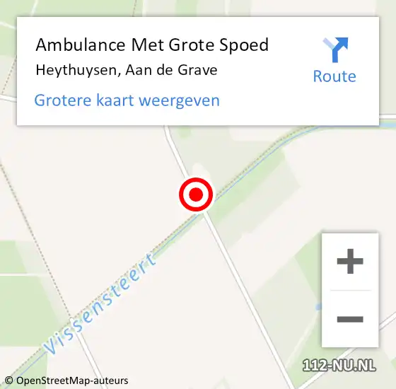 Locatie op kaart van de 112 melding: Ambulance Met Grote Spoed Naar Heythuysen, Aan de Grave op 22 april 2014 14:58