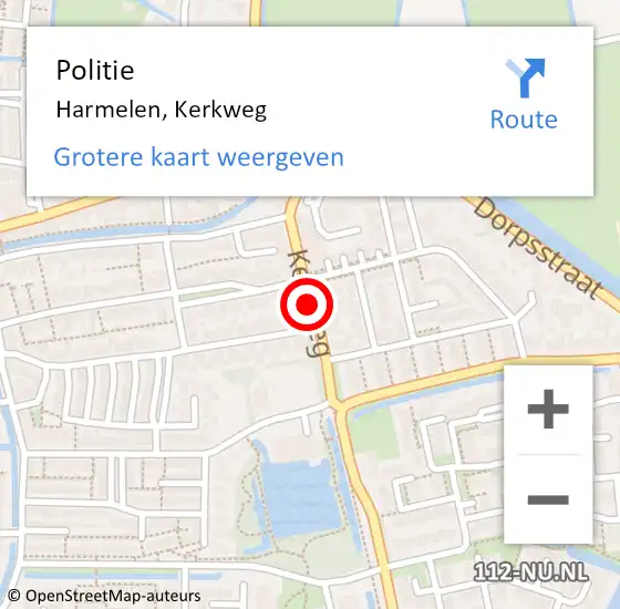 Locatie op kaart van de 112 melding: Politie Harmelen, Kerkweg op 11 december 2019 13:27