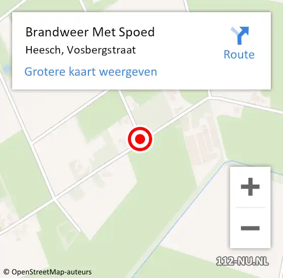 Locatie op kaart van de 112 melding: Brandweer Met Spoed Naar Heesch, Vosbergstraat op 11 december 2019 15:02