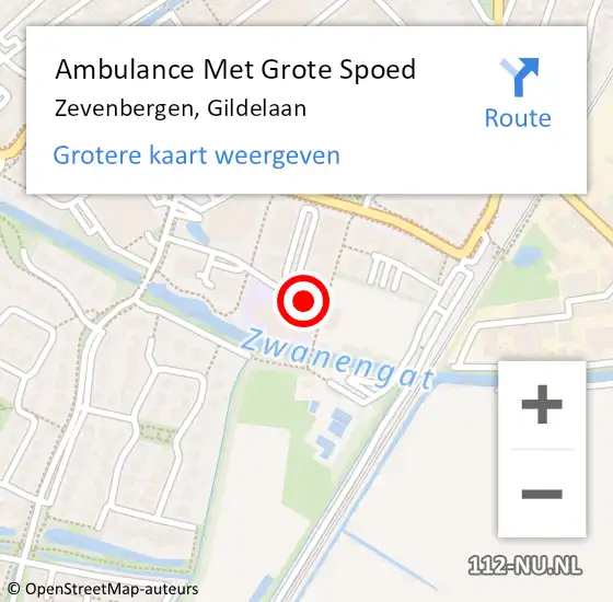 Locatie op kaart van de 112 melding: Ambulance Met Grote Spoed Naar Zevenbergen, Gildelaan op 11 december 2019 15:03