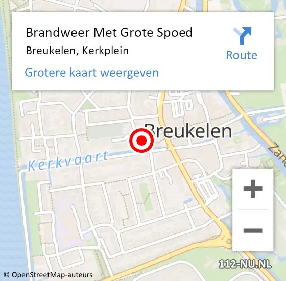 Locatie op kaart van de 112 melding: Brandweer Met Grote Spoed Naar Breukelen, Kerkplein op 11 december 2019 16:22