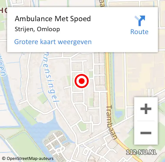 Locatie op kaart van de 112 melding: Ambulance Met Spoed Naar Strijen, Omloop op 11 december 2019 16:25