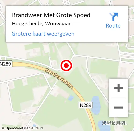 Locatie op kaart van de 112 melding: Brandweer Met Grote Spoed Naar Hoogerheide, Wouwbaan op 11 december 2019 16:36