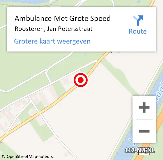 Locatie op kaart van de 112 melding: Ambulance Met Grote Spoed Naar Roosteren, Jan Petersstraat op 11 december 2019 16:45