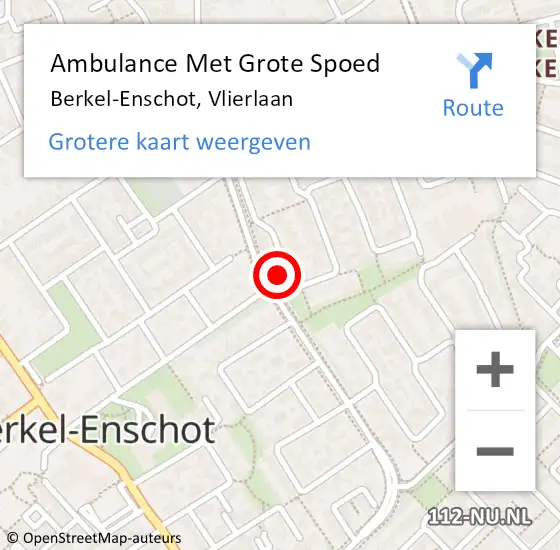 Locatie op kaart van de 112 melding: Ambulance Met Grote Spoed Naar Berkel-Enschot, Vlierlaan op 11 december 2019 16:53