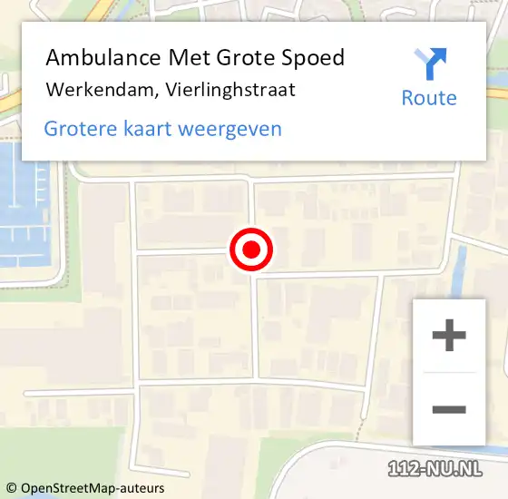 Locatie op kaart van de 112 melding: Ambulance Met Grote Spoed Naar Werkendam, Vierlinghstraat op 11 december 2019 16:56