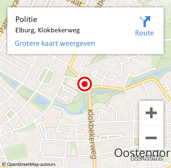 Locatie op kaart van de 112 melding: Politie Elburg, Klokbekerweg op 11 december 2019 17:01