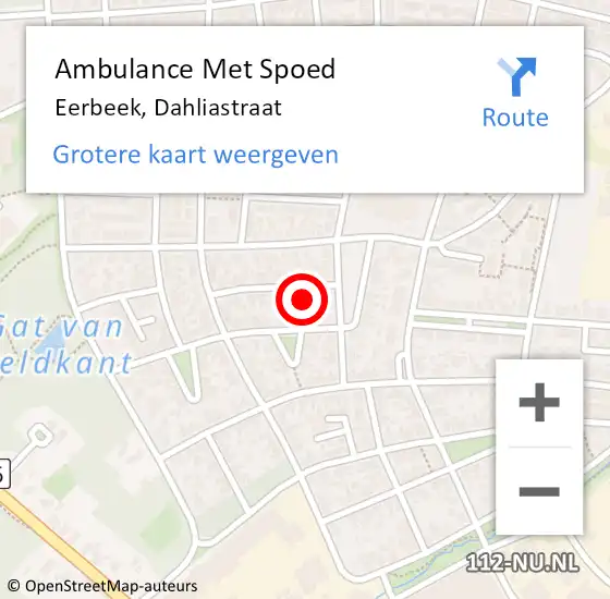 Locatie op kaart van de 112 melding: Ambulance Met Spoed Naar Eerbeek, Dahliastraat op 22 april 2014 15:28